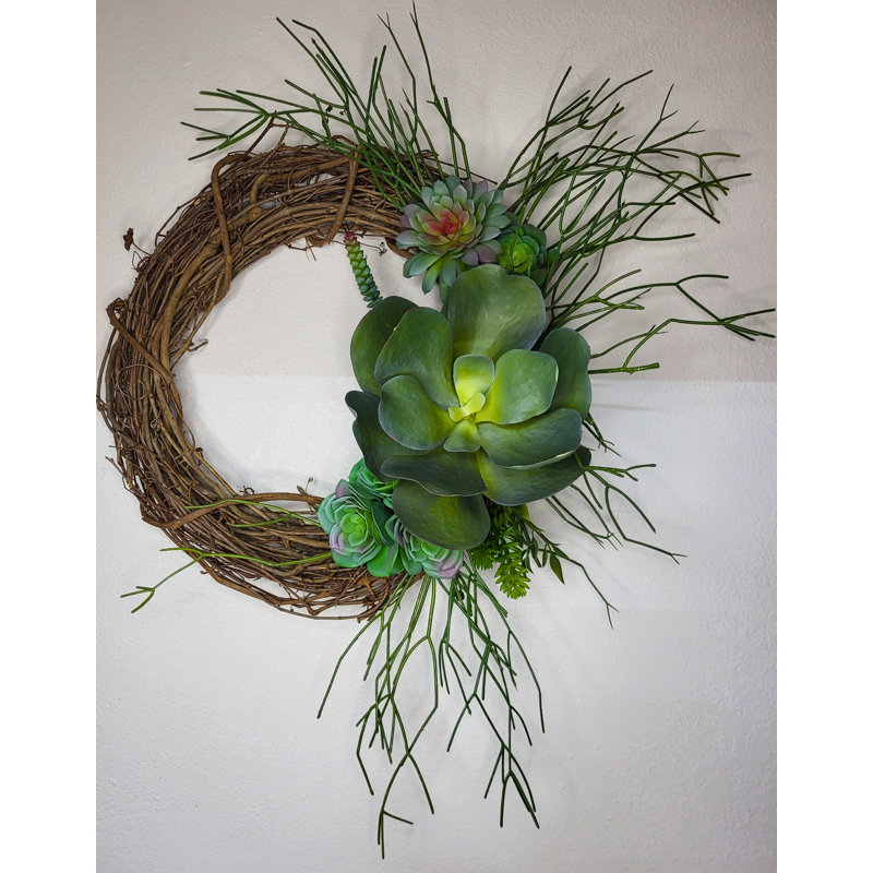 Faux Succulents 28'' Wreath