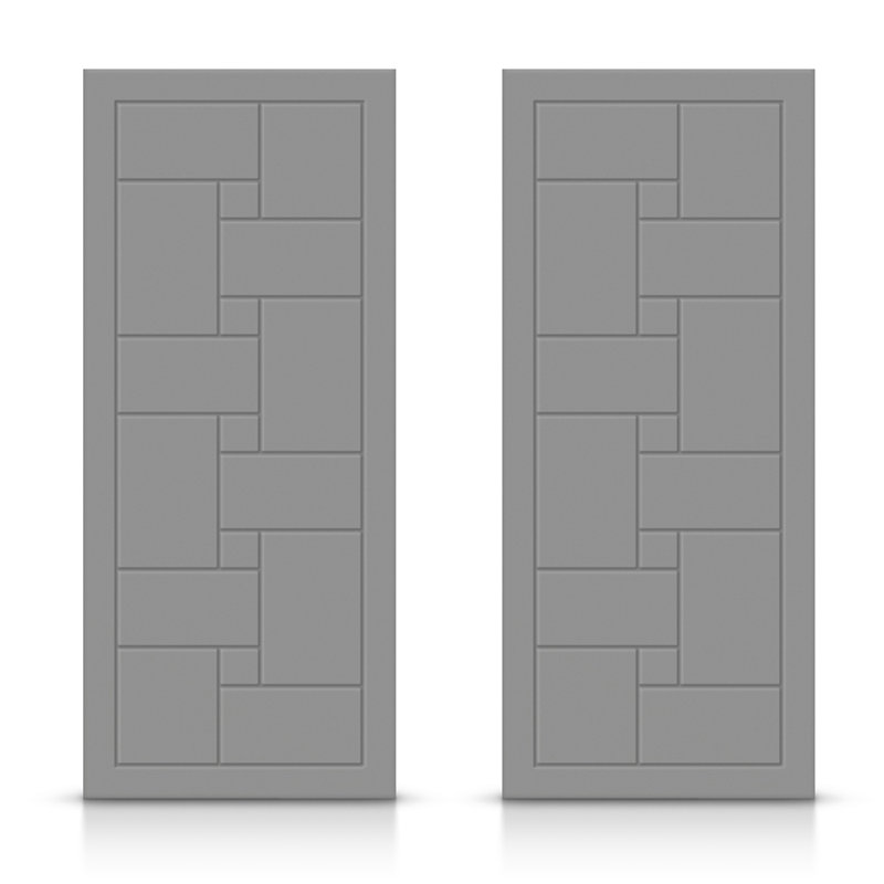 Portes de placard coulissantes à panneaux, Gris clair, 72 po x 84 po