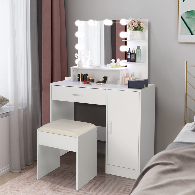 Makeup Vanity Set In White