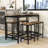 Pipkin 5-Piece Dining Set, Rectangular Table with Steel Frame and Four Stools for Small Space-310902265-310902261