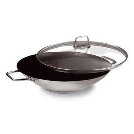 Wega 34cm Stainless Steel Wok with Lid