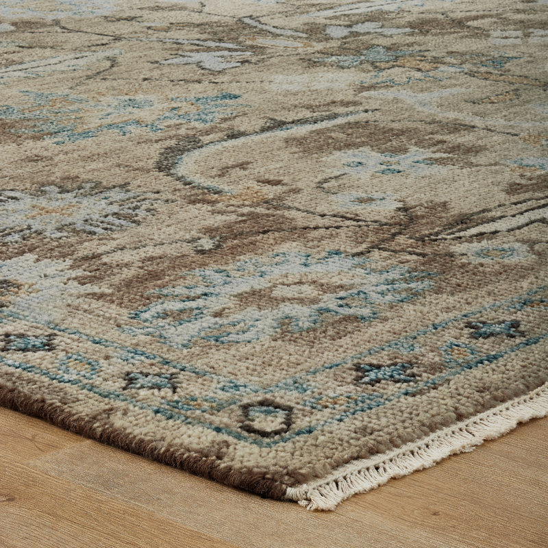 Oushara Hand Knotted Wool Oriental Area Rug, Rectangle 2' x 3'