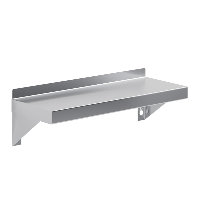 Étagère murale en acier inoxydable 6 po x 16 po à bord carré