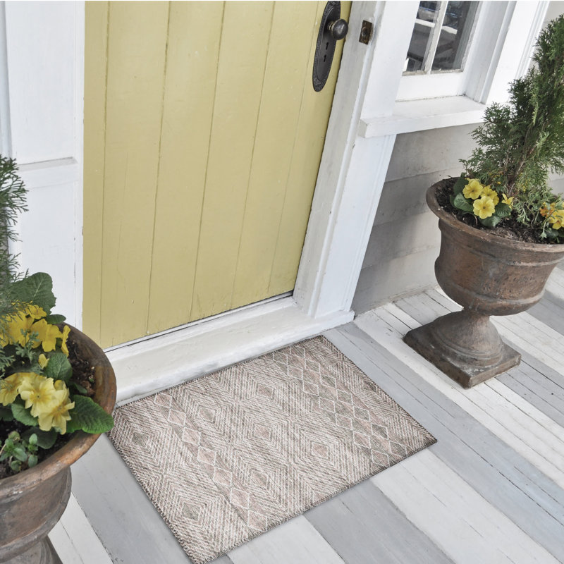Tapis gris / beige Anazco, Rectangle 1 pi 8 po x 2 pi 6 po