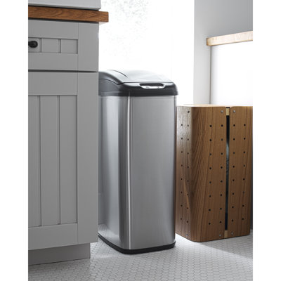 Nine Stars 13.2 Gallon Stainless Steel Slim Motion Sensor Trash Can