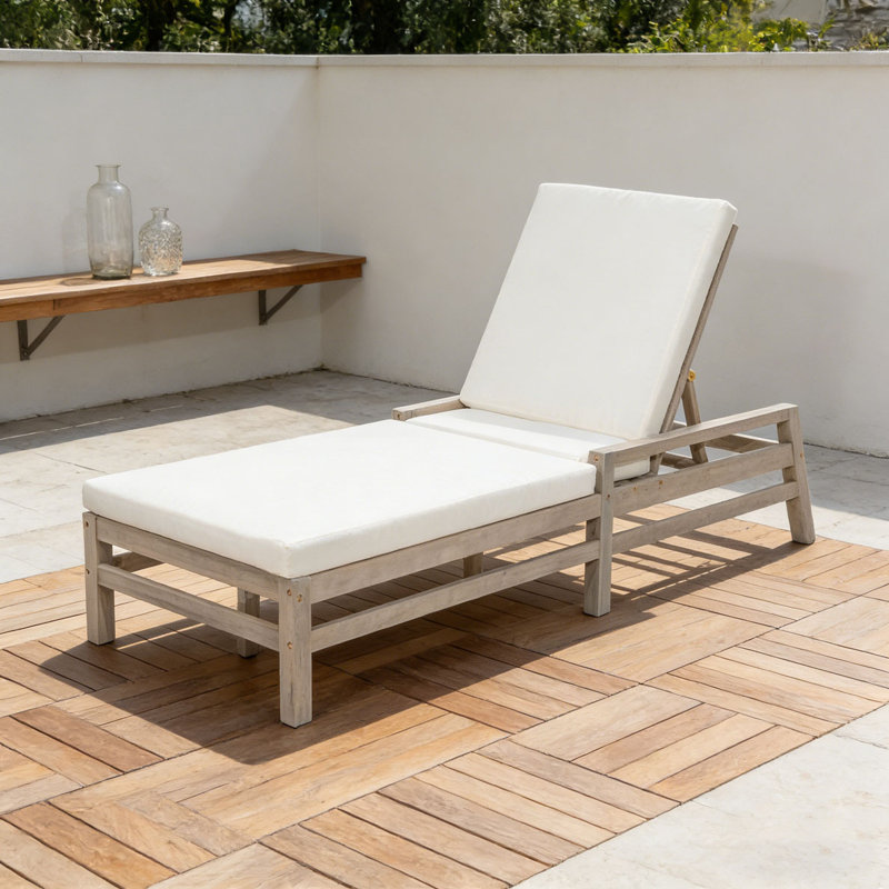 Chaise longue d'extérieur réglable, 1, Gris