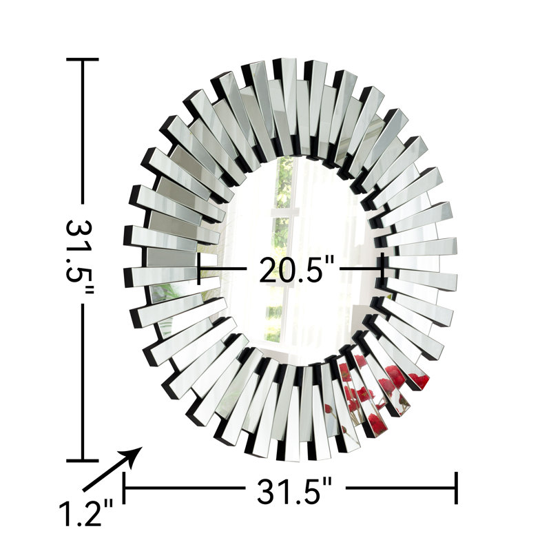 Freelon Round Sunburst Accent Mirror, 31.5'' x 31.5''