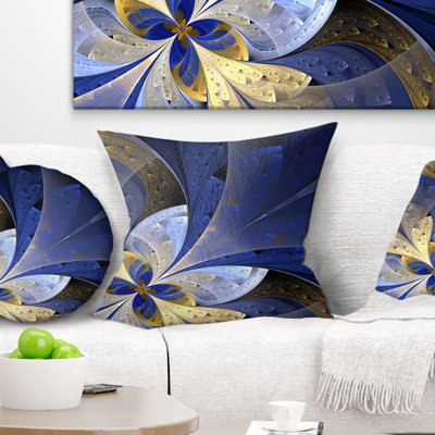 Oreiller à motif floral grand fractal