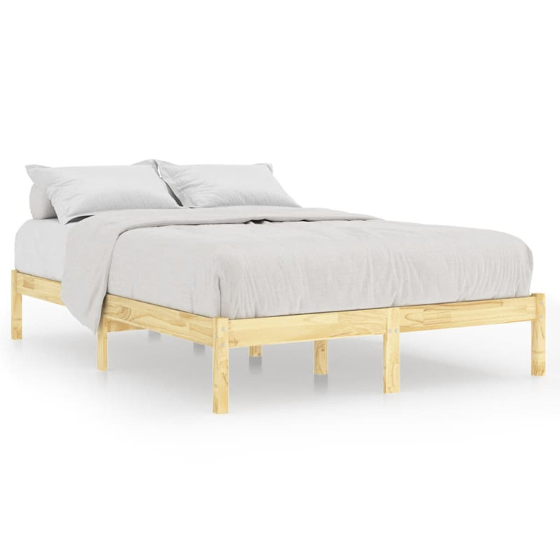 Bed Frame Solid Wood, 150 x 200cm, natural