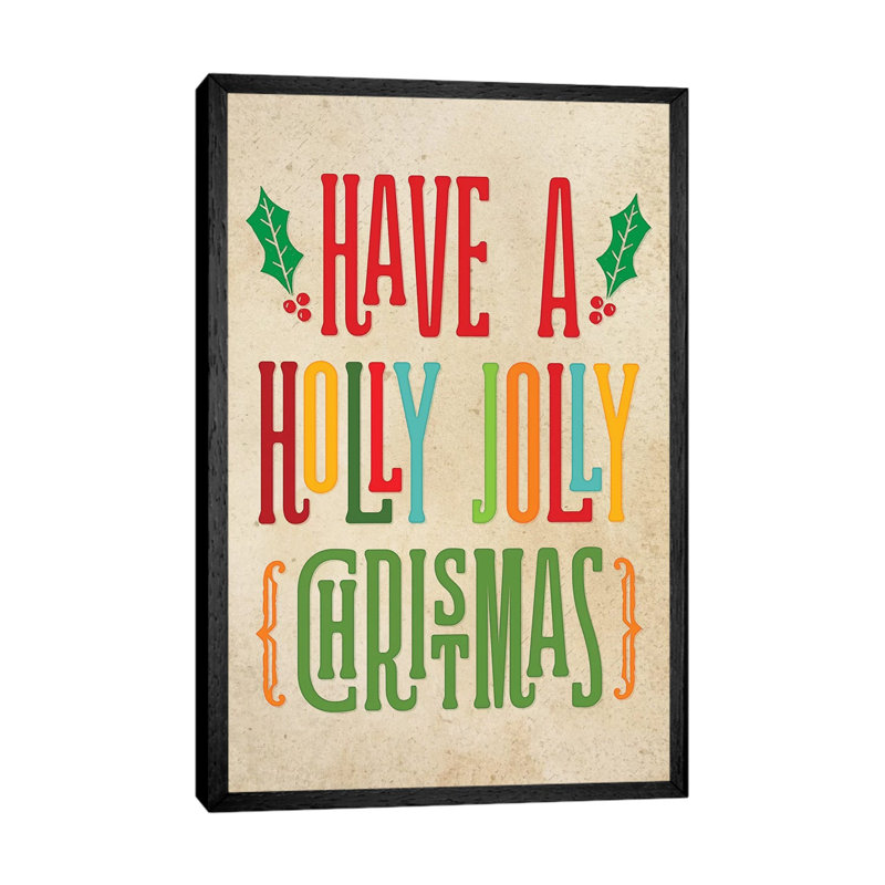 Colourful Christmas I - Print on Canvas, Black Framed, 66.04 cm H x 45.72 cm W