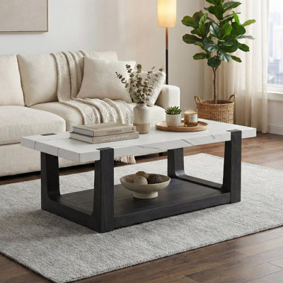 Table basse moderne en bois avec tablette ouverte Niangua