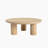 Tetto Circular Mango Wooden Three Pillar Coffee Table - Modern Sleek Scandi Design-1570535732