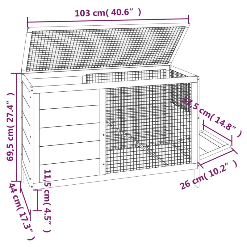 Newnan Small Animal Hutch, Red/White