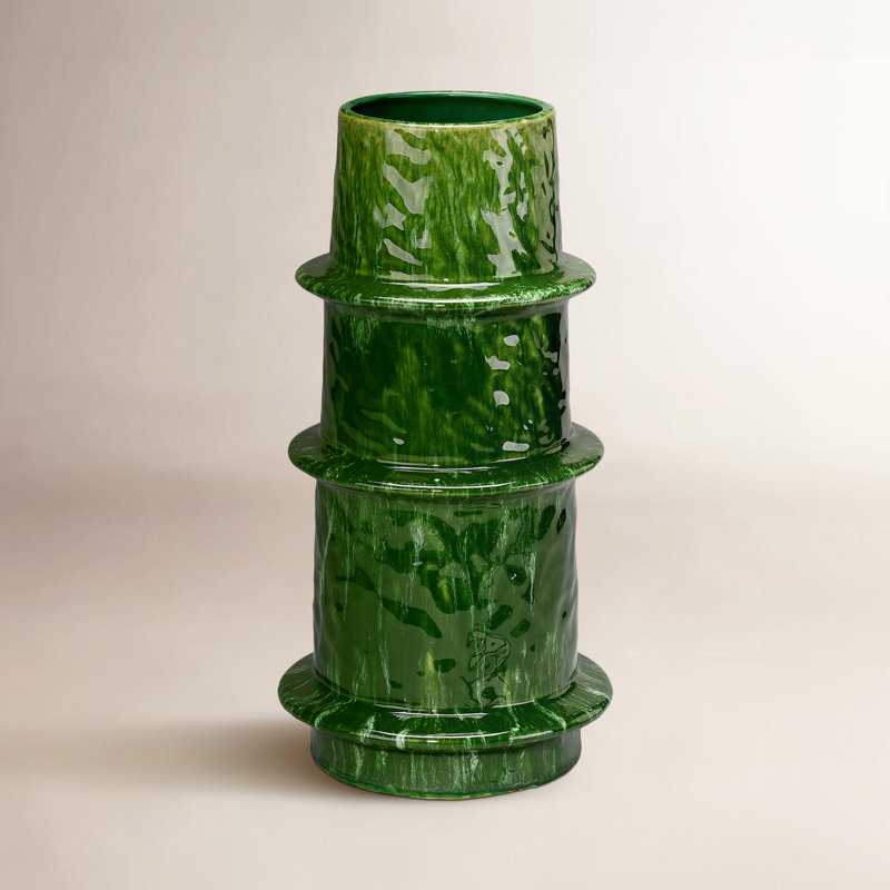 Saturn Ceramic Decorative Vase, Large, 14.5" H x 7.5" W x 7.5" D