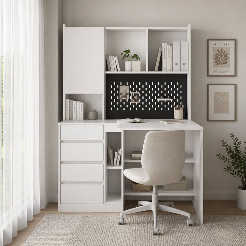 Bureau en L, Blanc2
