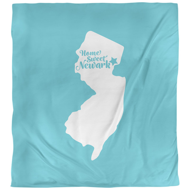 Housse de couette newark new jersey, Housse de couette pour lit simple, Bleu sarcelle, Microfibre