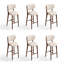 Chaises d'appoint à dossier rembourrées en noyer (lot de 6)-1240159281-1240159283