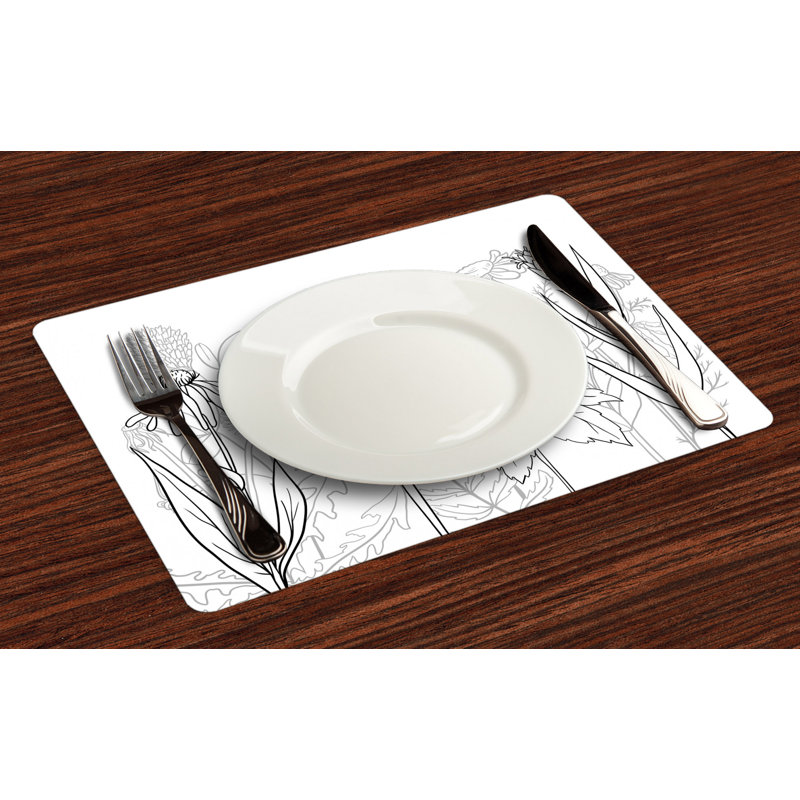 Polyester Floral Rectangle Placemat