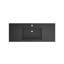 Lavabo de meuble-lavabo de salle de bain noir mat en résine solide - 45,78 po de profondeur, 19,39 de largeur, 4,4 po de hauteur, 65,18 lb de durabilité, fixation murale ou de comptoir, doublure épurée