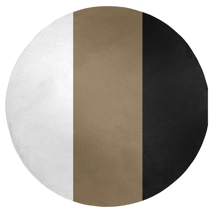 Tapis doré/noir, Rond 5 pi