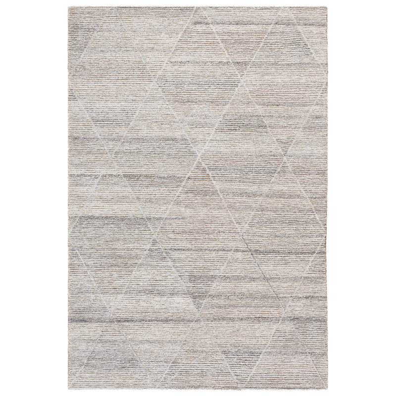 Casablanca Shag Hand Tufted Wool; Rayon / Viscose Geometric Indoor Rug, 5'-0" x 8'-0" Rectangle
