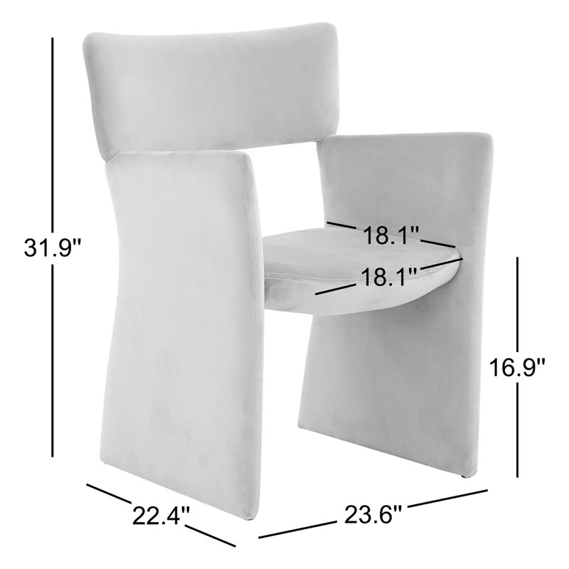 Chaise en velours Fauna, Brun clair