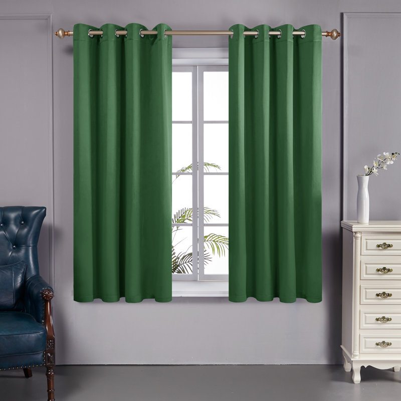 Bursaite 100 Percent Blackout Double Layers Lined Curtain Panel Pair, 52" W x 45" L, Light Purple