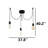 3 Lights Adjustable Height Metal Body Chandelier