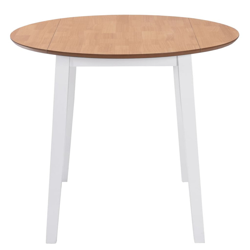 Jaylee Extendable Round Dining Table, Brown/White