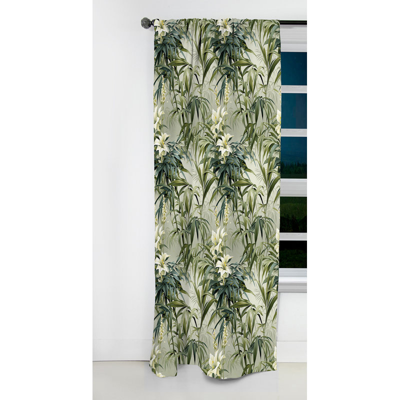 Bambou fusion motif tropical I - Rideau floral - Rideau occultant floral - 1 panneau, L 52 po x L 84 po