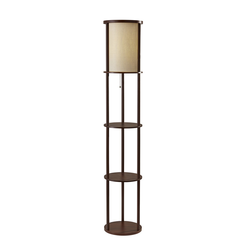 Lampe sur pied colonne 63 "Abeale, Noyer