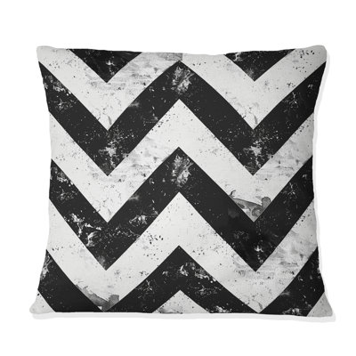 Black White Chevron Dreams II - Modern Throw Pillow