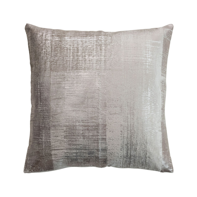 Coussin carré en velours de coton à motif argenté