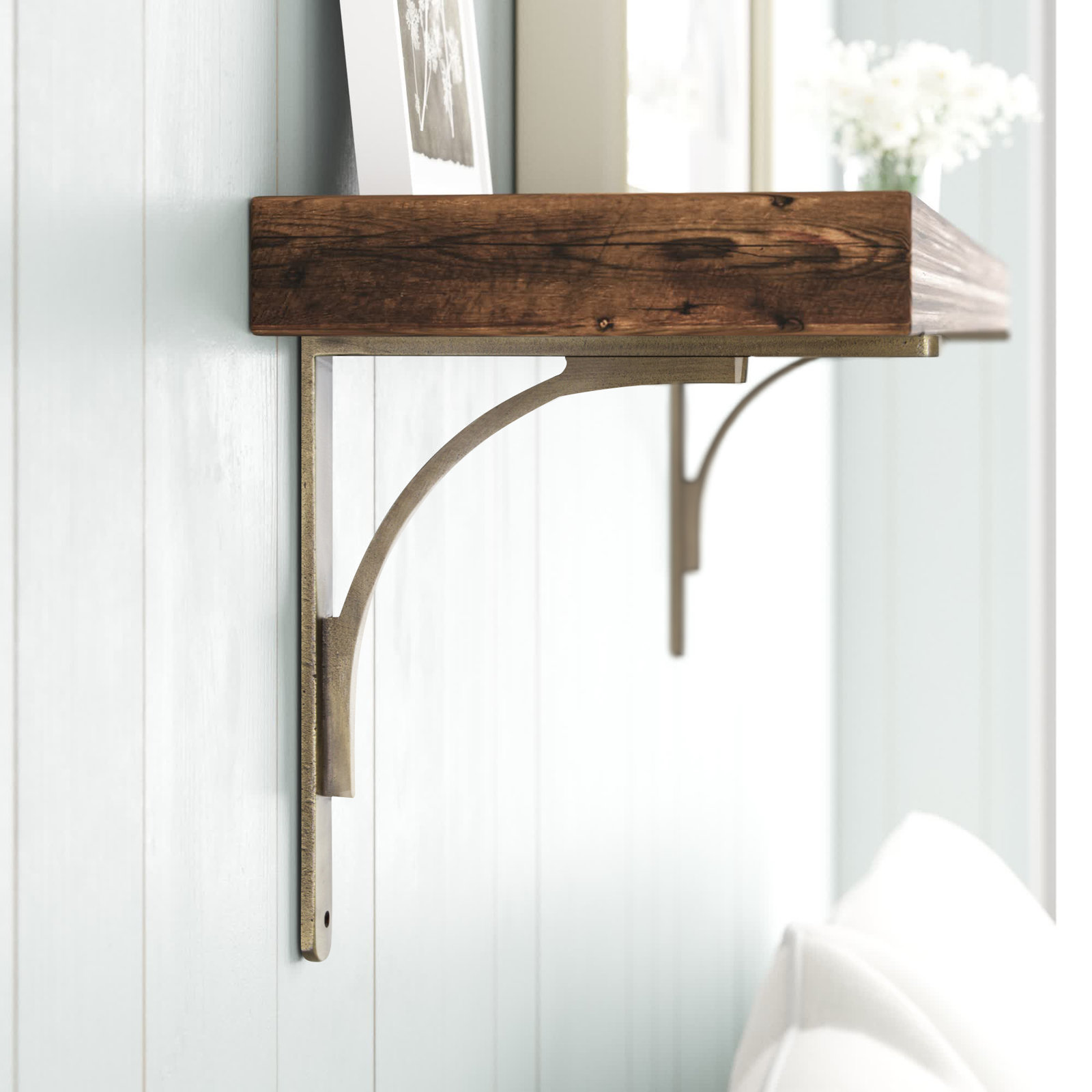 Shelf Bracket, Antique Brass