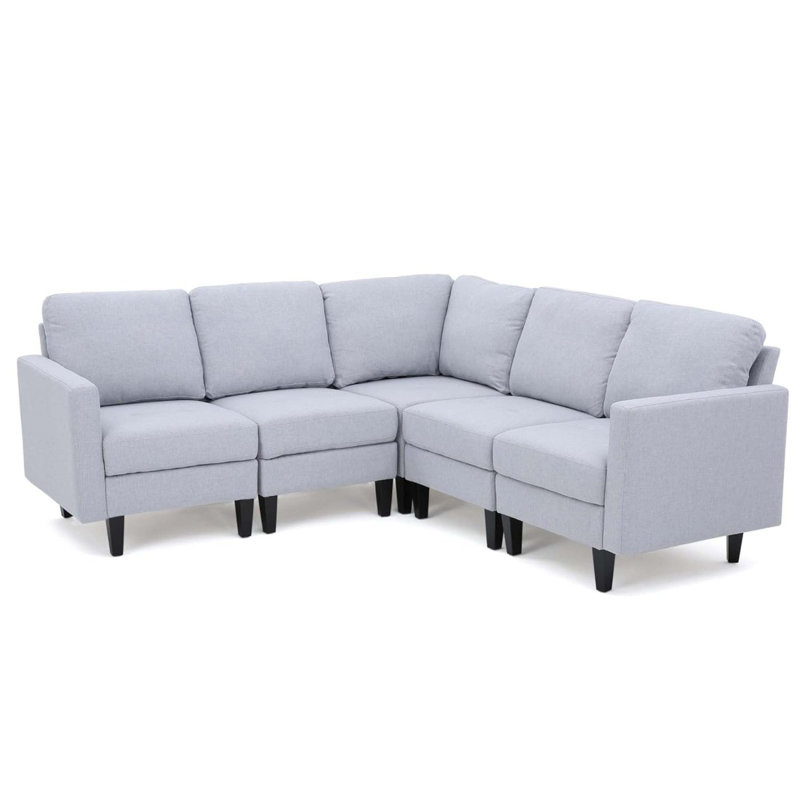 Canapé moderne 5 pièces Mirod Comfy, Gris clair