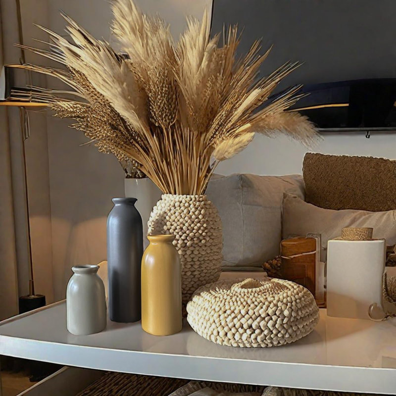 Ensemble de vases en céramique mat, Beige/Brown/Gray