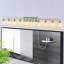 Luminaire de meuble-lavabo 10 lumières avec verre transparent, finition nickel brossé, grande applique murale pour miroir