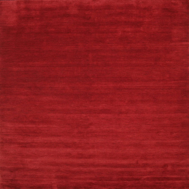 Tapis contemporain rouge, Carré 5 pi