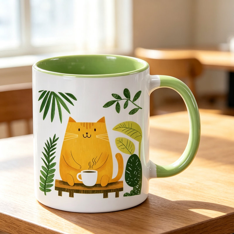 Ceramic Coffee Mug, Green
