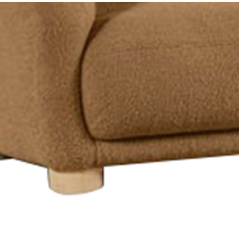 Causeuse Oliver avec accoudoirs ronds inclinés, Boucle brun doux 68 po, Bouclette brune