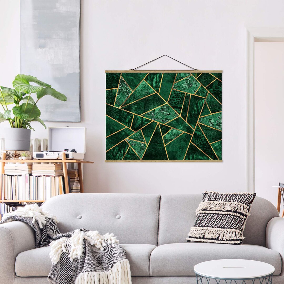 Grafikdruck Dark Emerald with Gold von Elisabeth Fredriksson