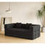 Canapé-lit convertible avec oreiller cylindrique, canapé-lit pliant en velours côtelé avec structure de forme fixe, canapé-lit de salon pour salon, chambre à coucher, salon, studio (noir)-913120127