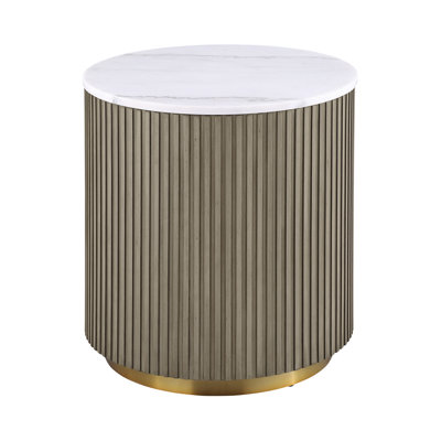 22.4" W Contemporary End Table, White