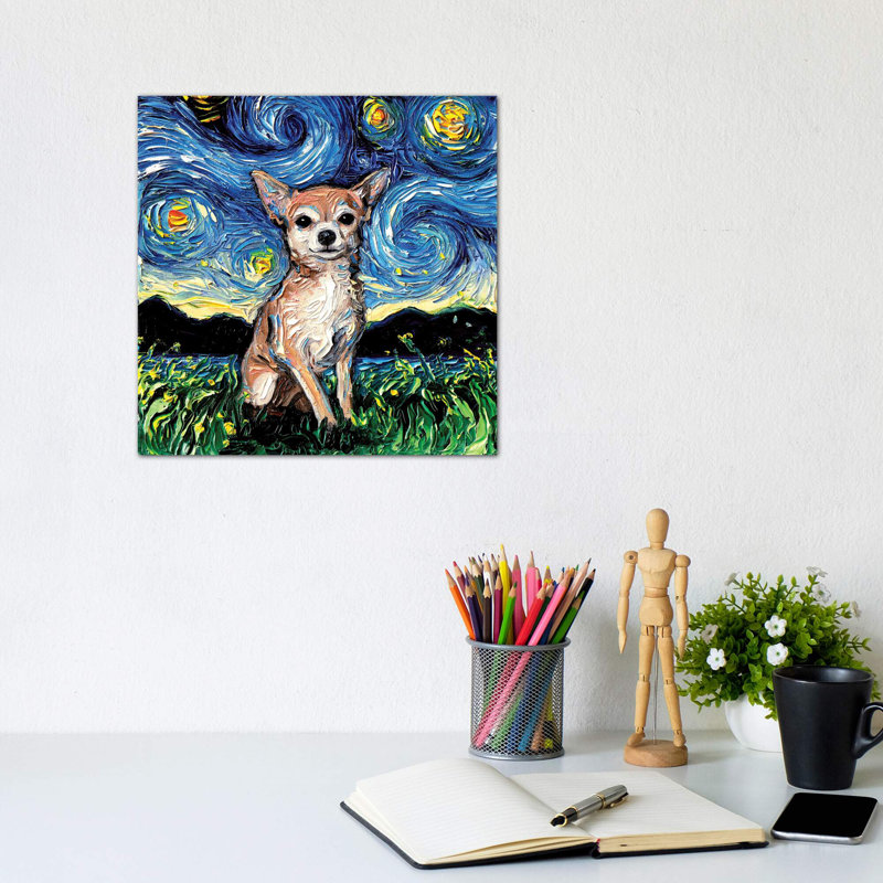 Chihuahua Night by Aja Trier - Painting, 93.98 cm H x 93.98 cm W x 1.91 cm D, Wrapped Canvas