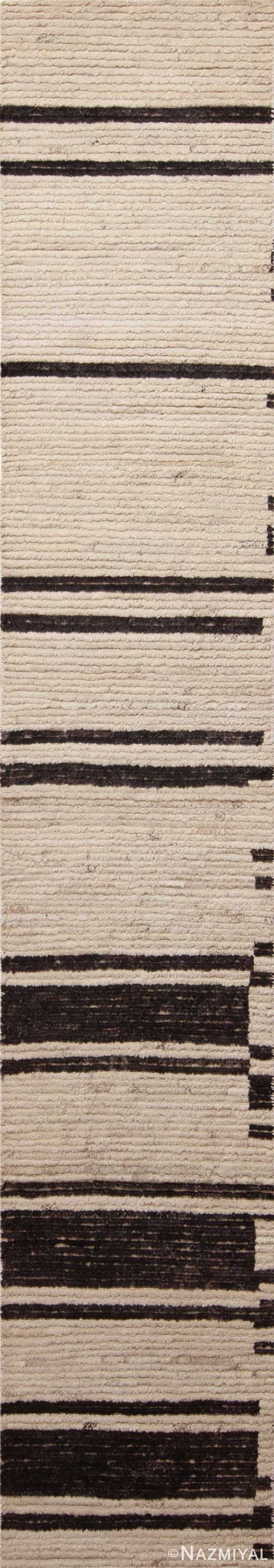 Nazmiyal Collection One-of-a-Kind Minimalist Primitive Cream/Charcoal ...