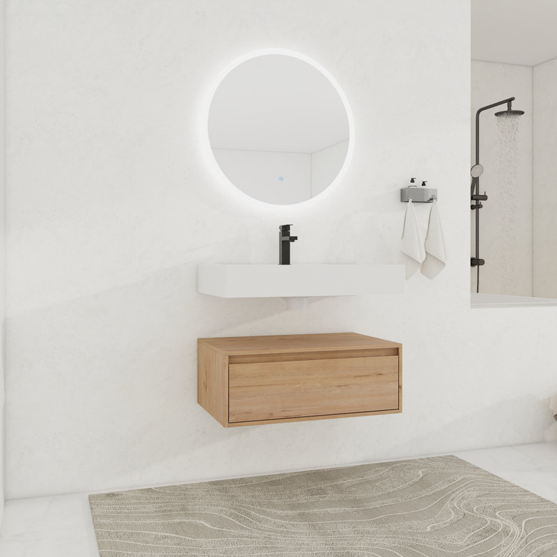 Meuble-lavabo mural simple 30 po avec comptoir en résine