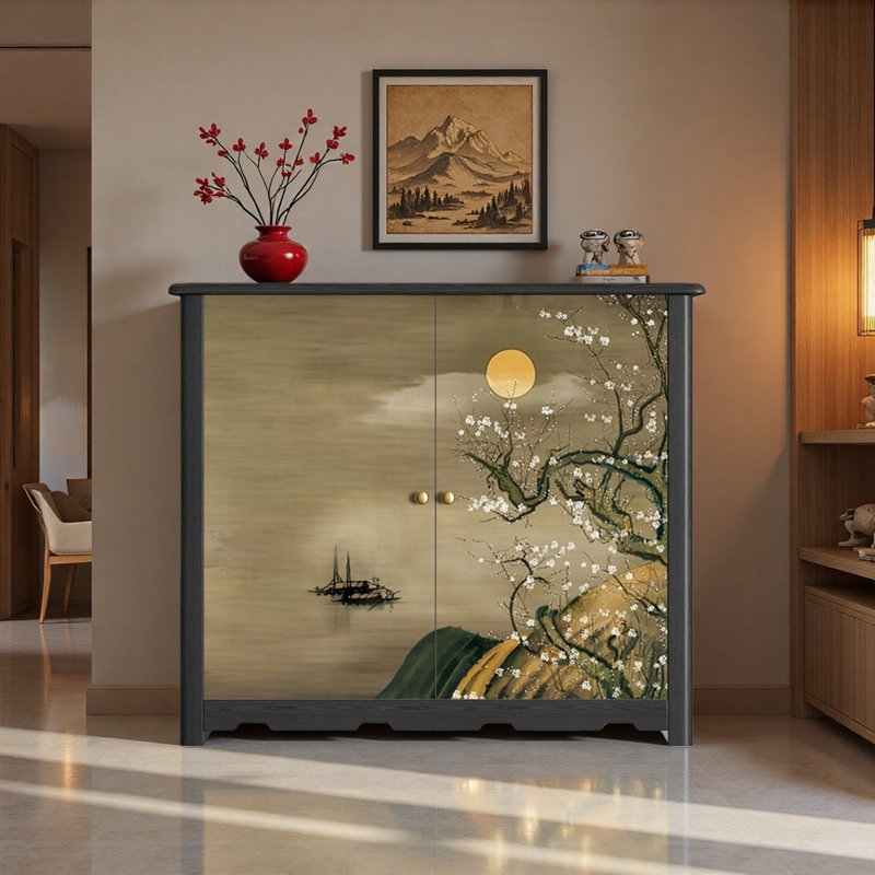 Buffet en bois massif de haute qualité, Noir