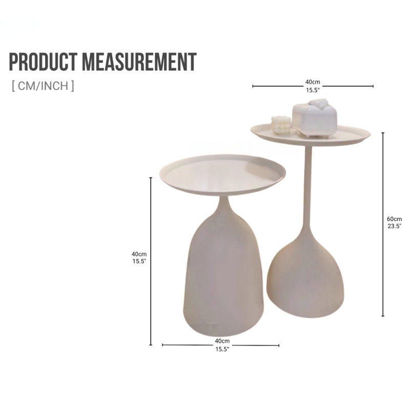 Goblet Shaped Nesting Table Set (White)