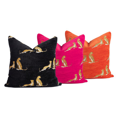 Panther Animal Print Feather Throw Pillow