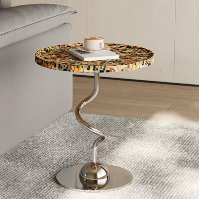 Table de bout moderne en acier inoxydable